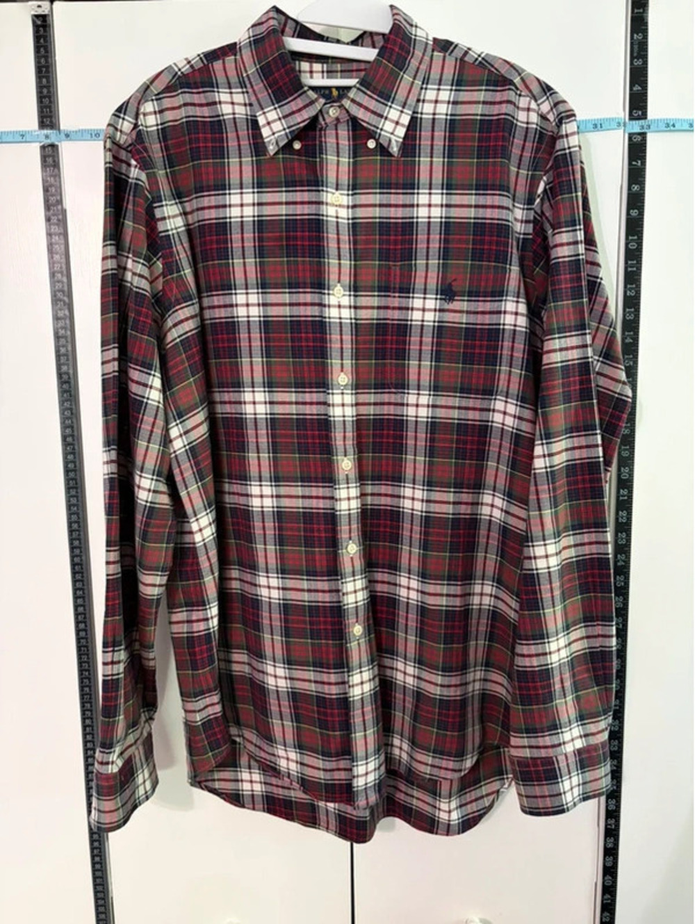Ralph Lauren Classic Fit Plaid Button Down Shirt Men’s Large Tartan Cotton